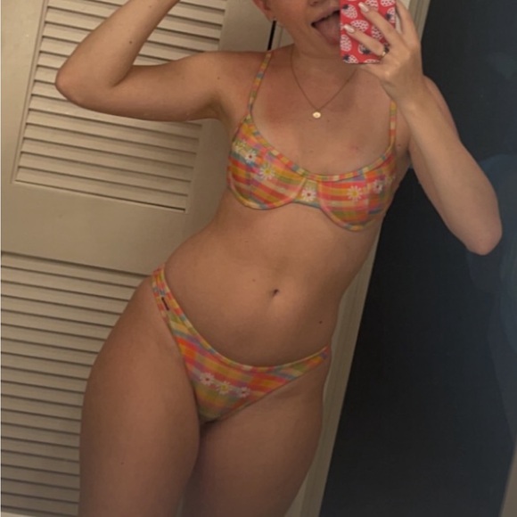 multicolor gingham blackbough bathing suit - Picture 2 of 3